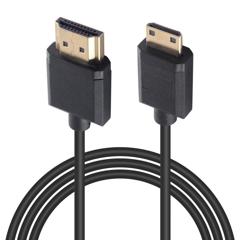 Duttek Ultra-Thin Mini HDMI to HDMI Cable 3FT/1M, HDMI to Mini HDMI Cable Support 4K Ultra HD, 1080p, 3D,for Projector, Monitor, Camcorder(Mini HDMI 2.0) - Image 1